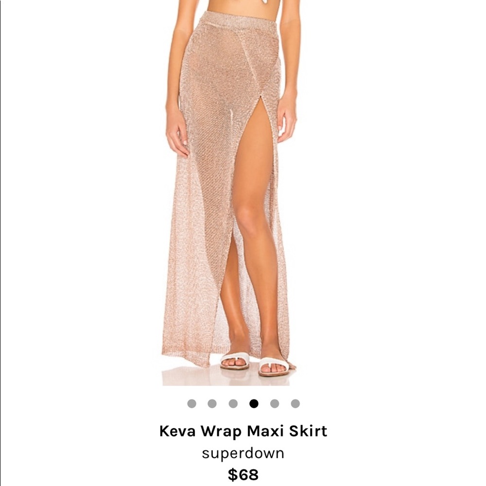 superdown Keva Wrap Maxi Skirt in Shimmering Tan